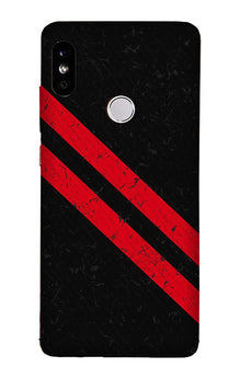 Black Red Pattern Mobile Back Case for Mi A2  (Design - 373)