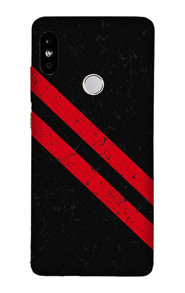 Black Red Pattern Mobile Back Case for Mi A2  (Design - 373)