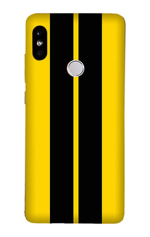 Black Yellow Pattern Mobile Back Case for Mi A2  (Design - 377)