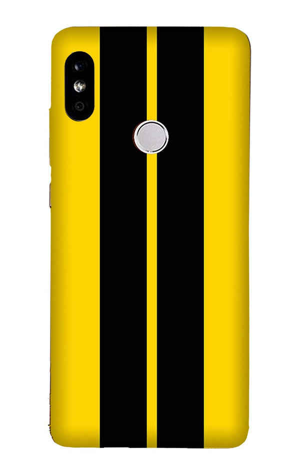 Black Yellow Pattern Mobile Back Case for Redmi 6 Pro  (Design - 377)