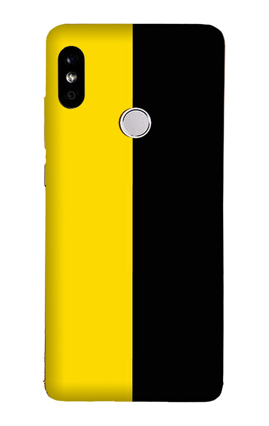 Black Yellow Pattern Mobile Back Case for Mi A2  (Design - 397)