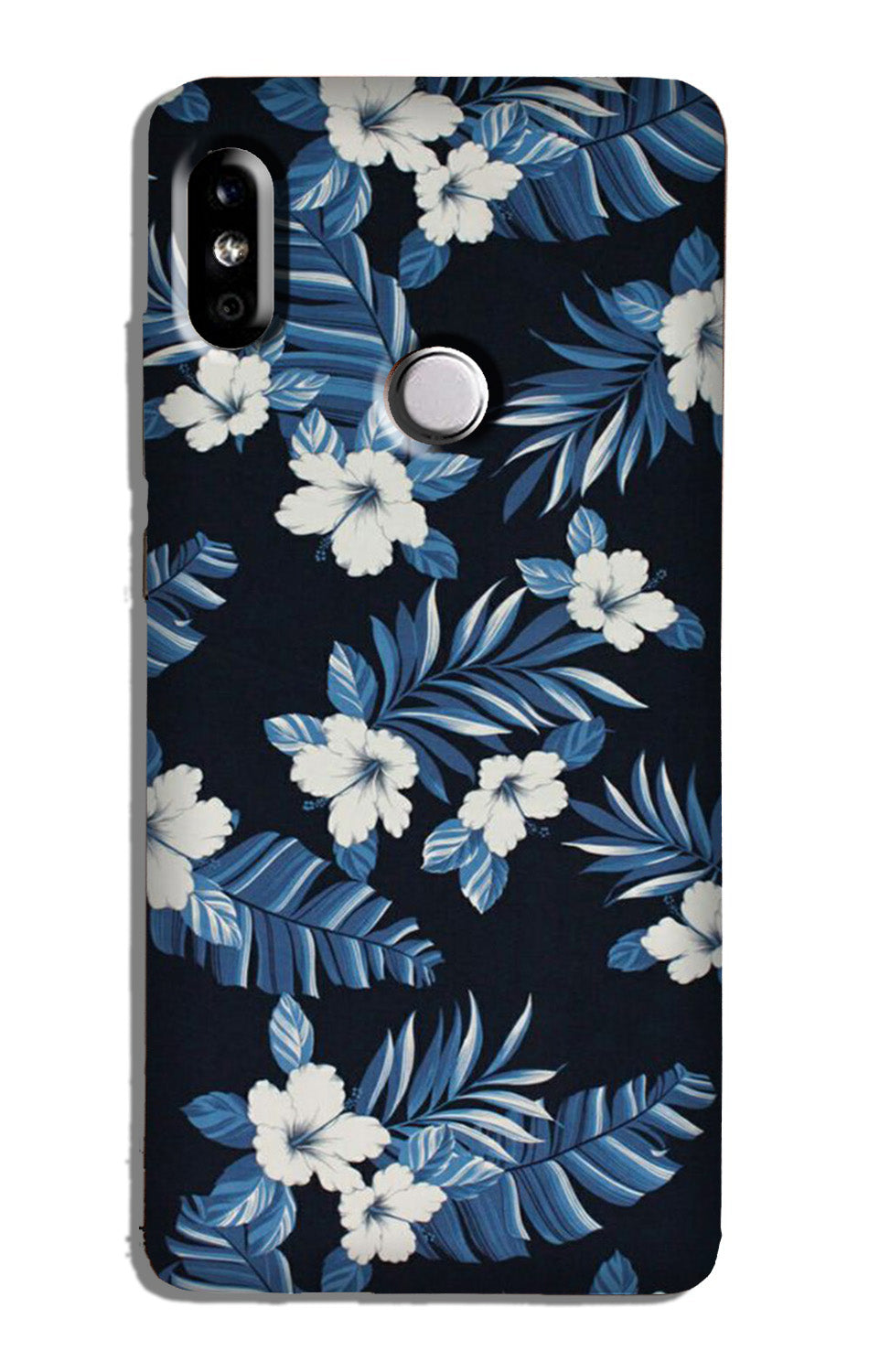 White flowers Blue Background2 Case for Redmi 6 Pro