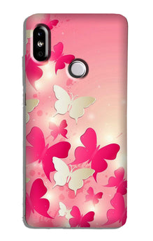 White Pick Butterflies Case for Redmi Note 6 Pro