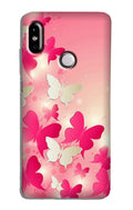 White Pick Butterflies Case for Redmi 6 Pro