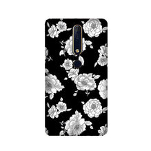 White flowers Black Background Mobile Back Case for Nokia 6.1 2018 (Design - 9)