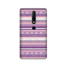 Zigzag line pattern3 Mobile Back Case for Nokia 6.1 2018 (Design - 11)