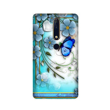 Blue Butterfly Mobile Back Case for Nokia 6.1 2018 (Design - 21)