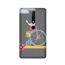Sparron with cycle Mobile Back Case for Nokia 6.1 2018 (Design - 34)