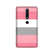 Pink white pattern Mobile Back Case for Nokia 6.1 2018 (Design - 55)