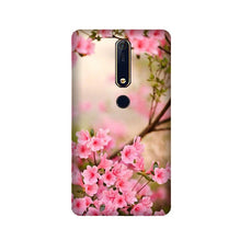 Pink flowers Mobile Back Case for Nokia 6.1 2018 (Design - 69)