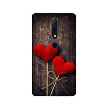 Red Hearts Mobile Back Case for Nokia 6.1 2018 (Design - 80)