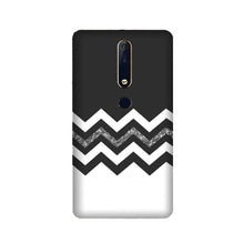 Black white Pattern2Mobile Back Case for Nokia 6.1 2018 (Design - 83)