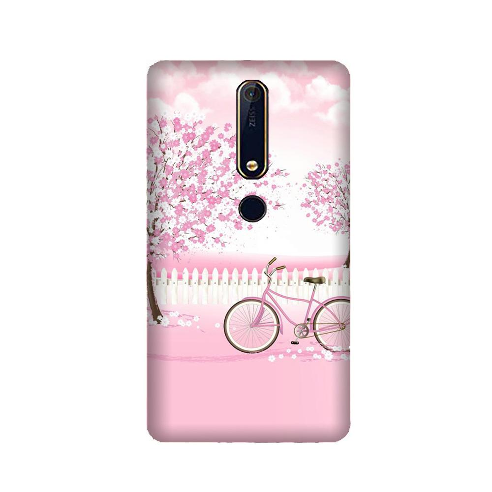 Pink Flowers Cycle Case for Nokia 6.1 (2018)  (Design - 102)