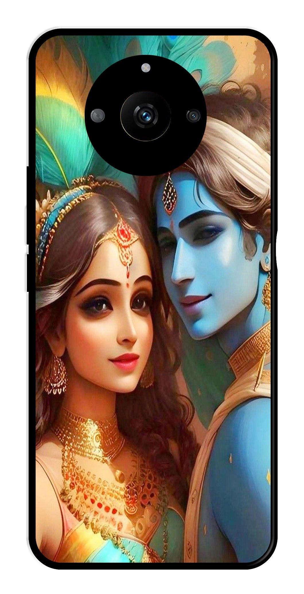 Lord Radha Krishna Metal Mobile Case for Realme Narzo 60 5G   (Design No -01)
