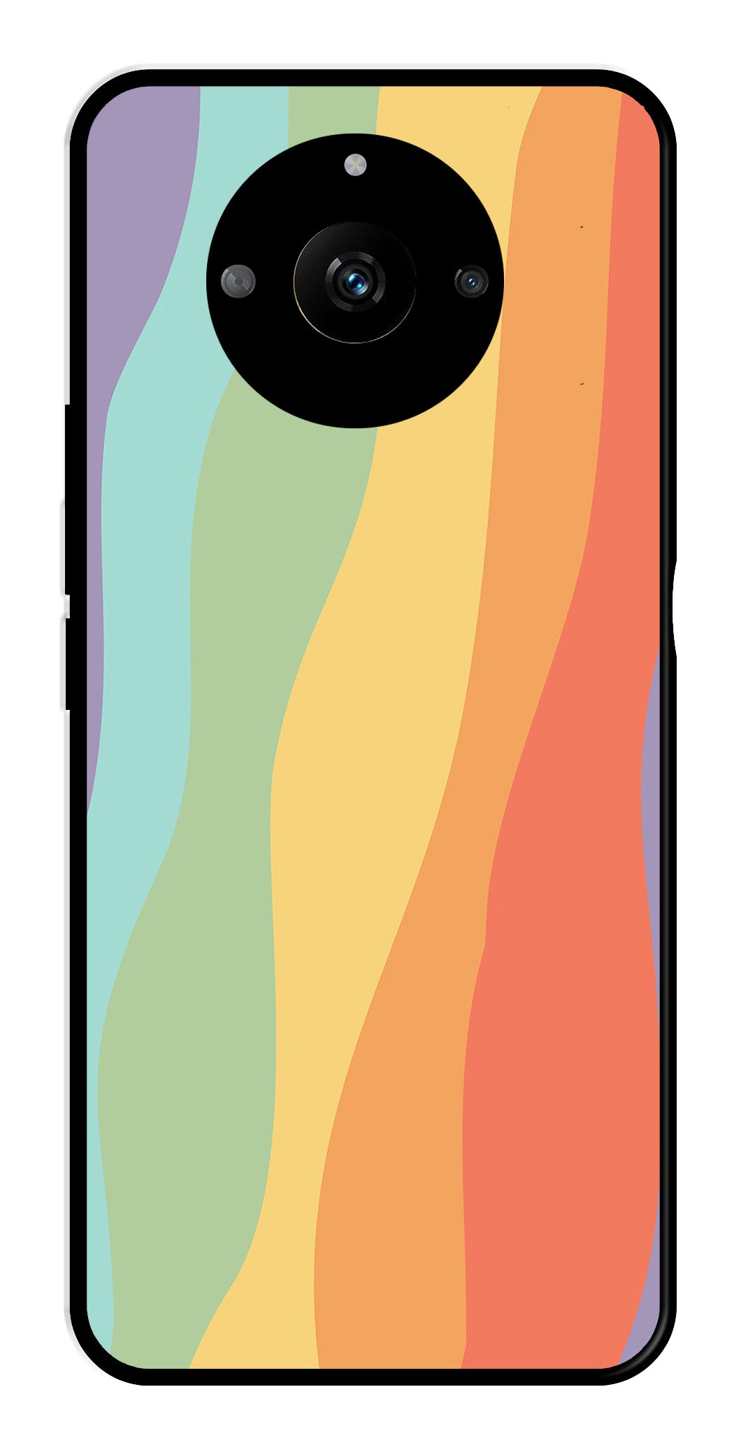 Muted Rainbow Metal Mobile Case for Realme Narzo 60 5G   (Design No -02)