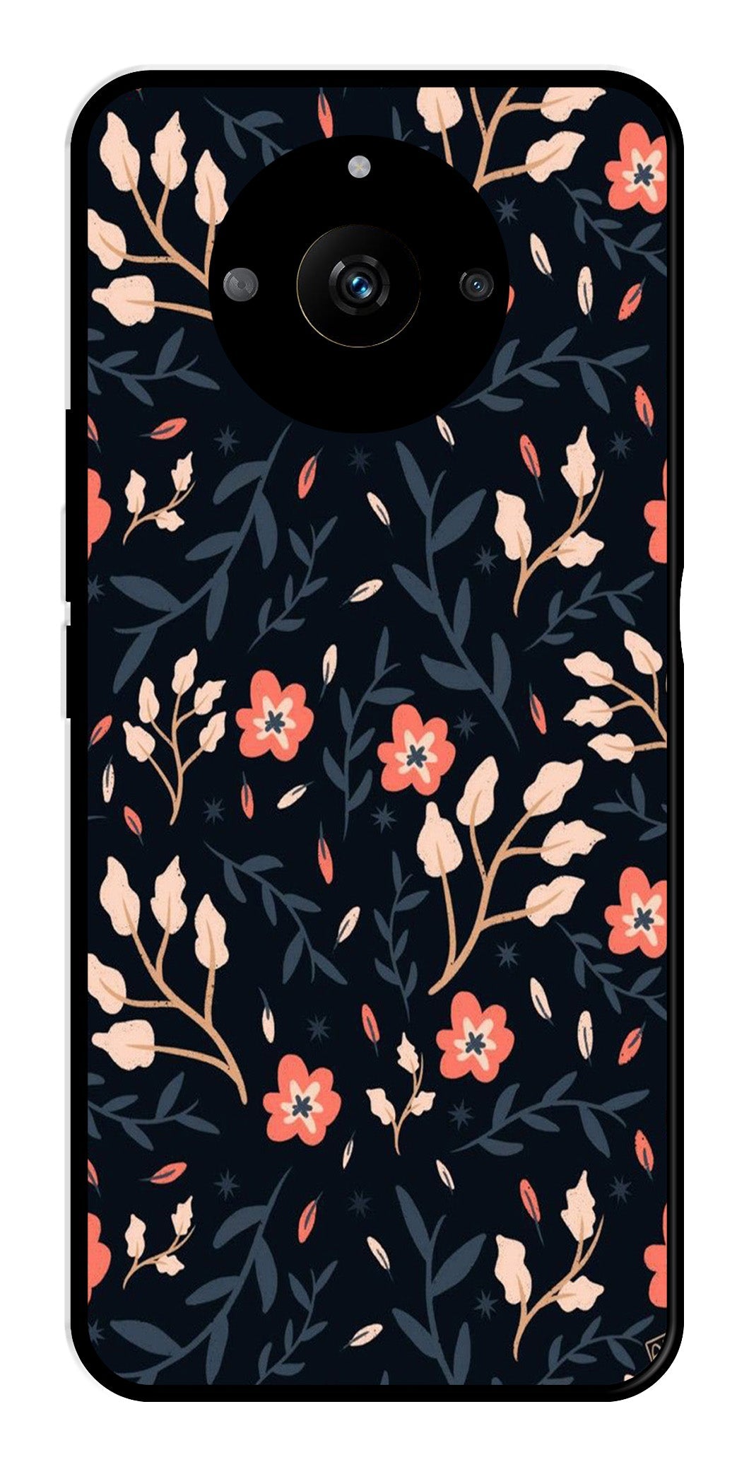 Floral Pattern Metal Mobile Case for Realme Narzo 60 5G   (Design No -10)