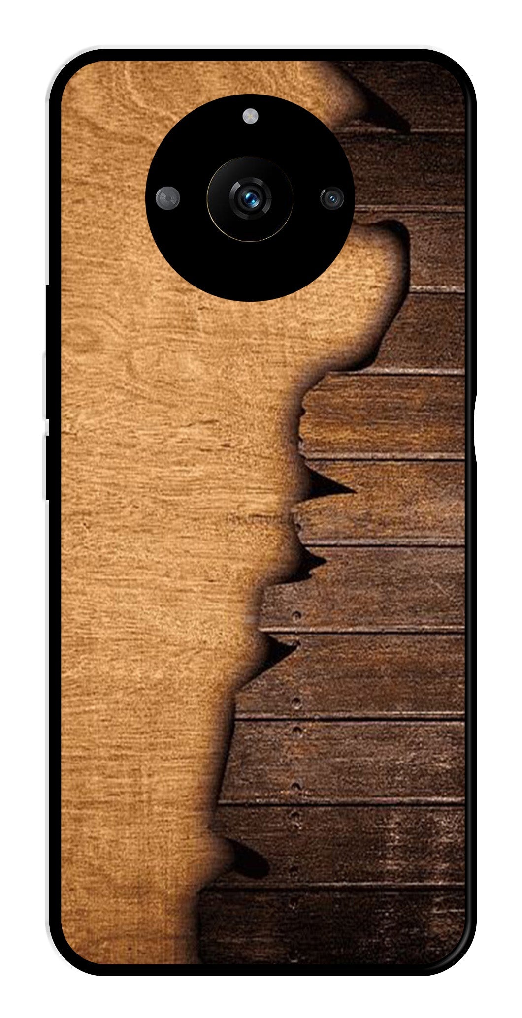 Wooden Design Metal Mobile Case for Realme Narzo 60 5G   (Design No -13)
