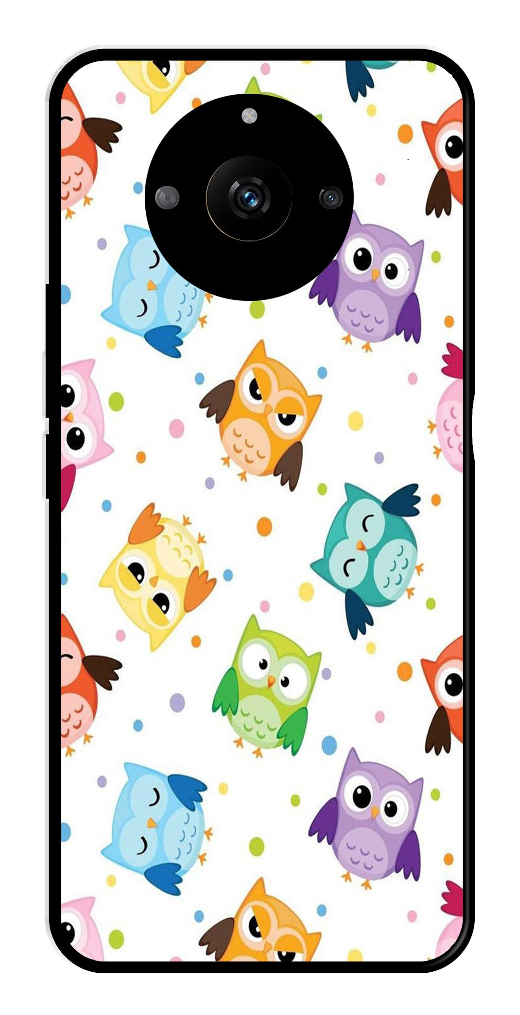 Owls Pattern Metal Mobile Case for Realme Narzo 60 5G   (Design No -20)