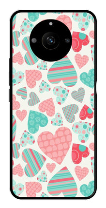 Hearts Pattern Metal Mobile Case for Realme Narzo 60 5G