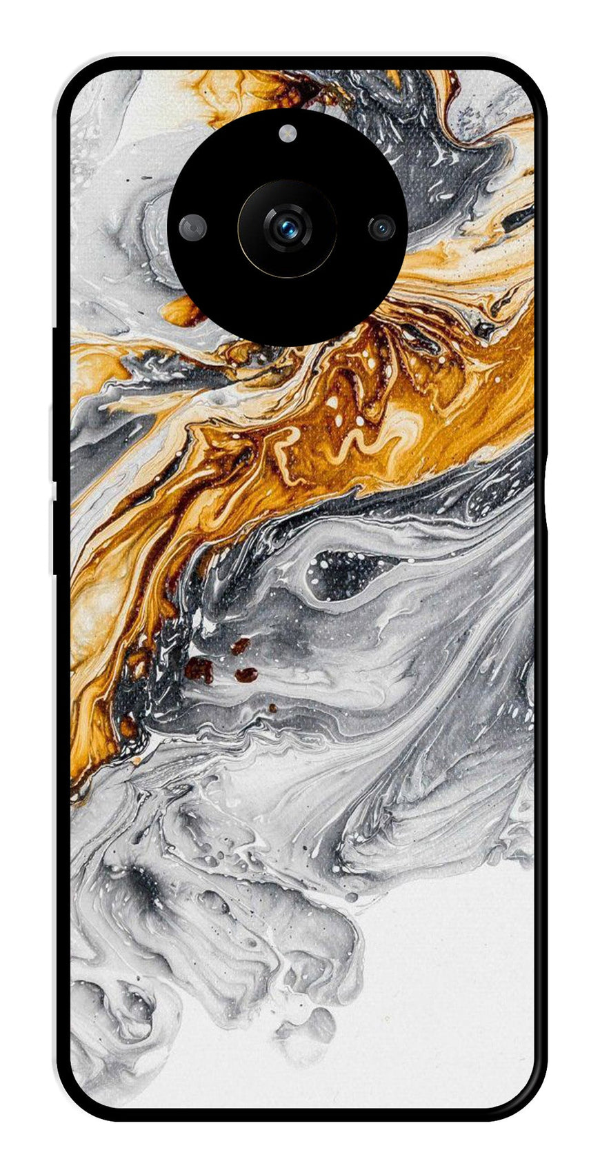 Marble Pattern Metal Mobile Case for Realme Narzo 60 5G   (Design No -36)