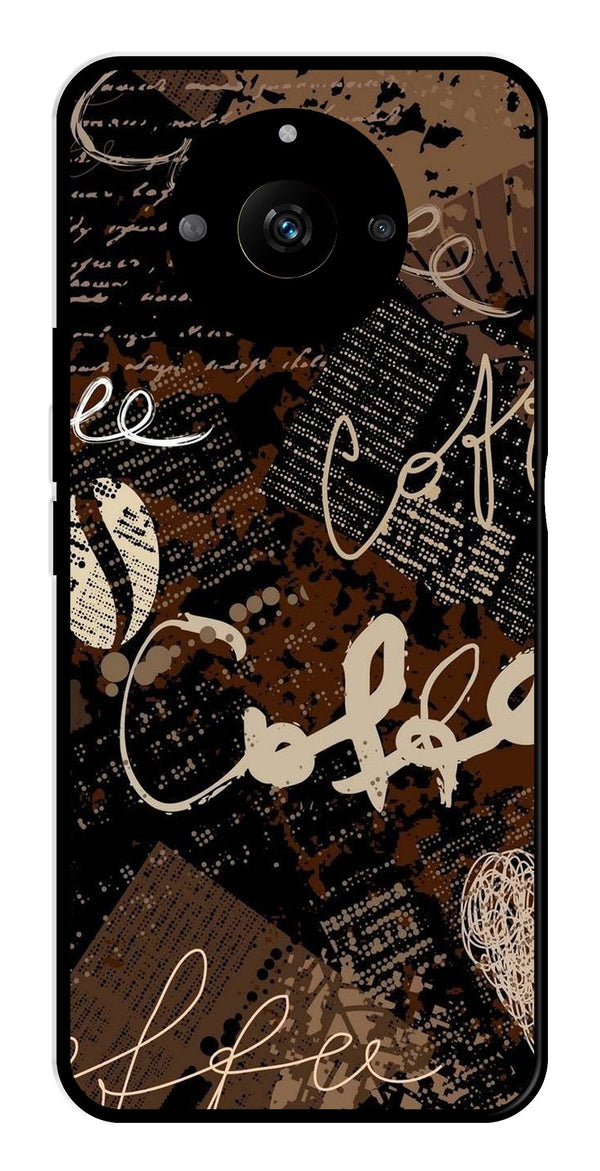 Coffee Pattern Metal Mobile Case for Realme Narzo 60 5G   (Design No -37)