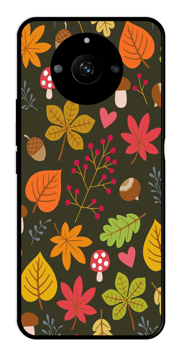 Leaves Design Metal Mobile Case for Realme Narzo 60 5G   (Design No -51)