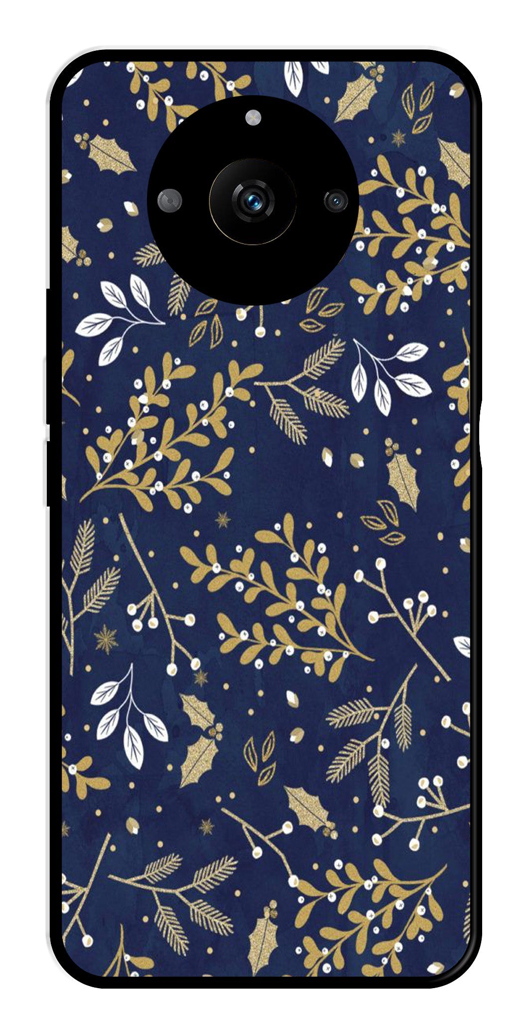 Floral Pattern  Metal Mobile Case for Realme Narzo 60 5G   (Design No -52)