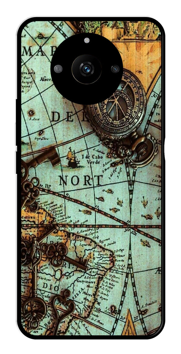 Map Design Metal Mobile Case for Realme Narzo 60 5G   (Design No -54)