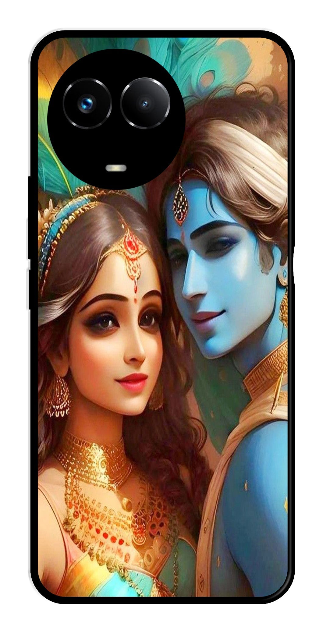 Lord Radha Krishna Metal Mobile Case for Realme Narzo 60X 5G   (Design No -01)