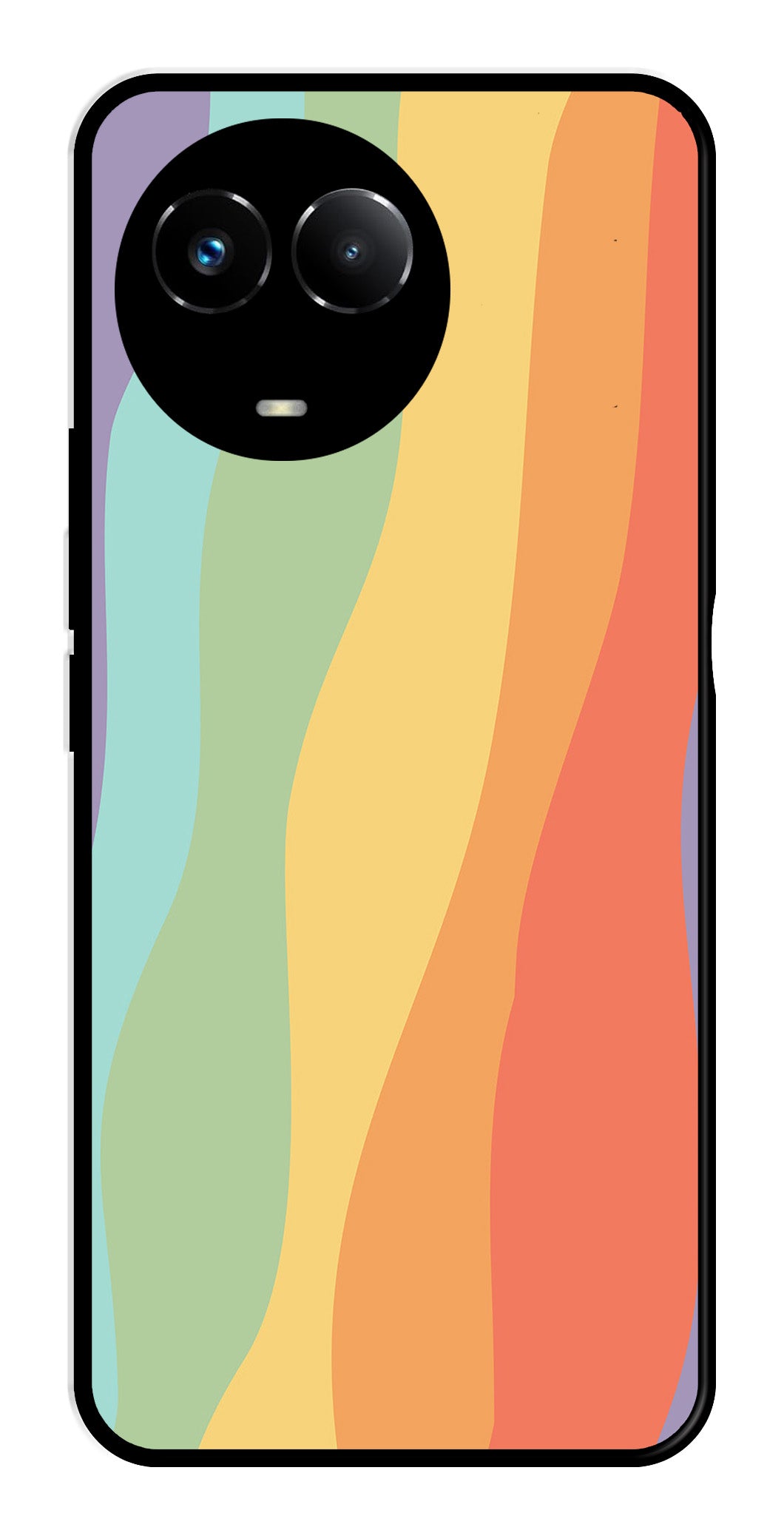 Muted Rainbow Metal Mobile Case for Realme Narzo 60X 5G   (Design No -02)
