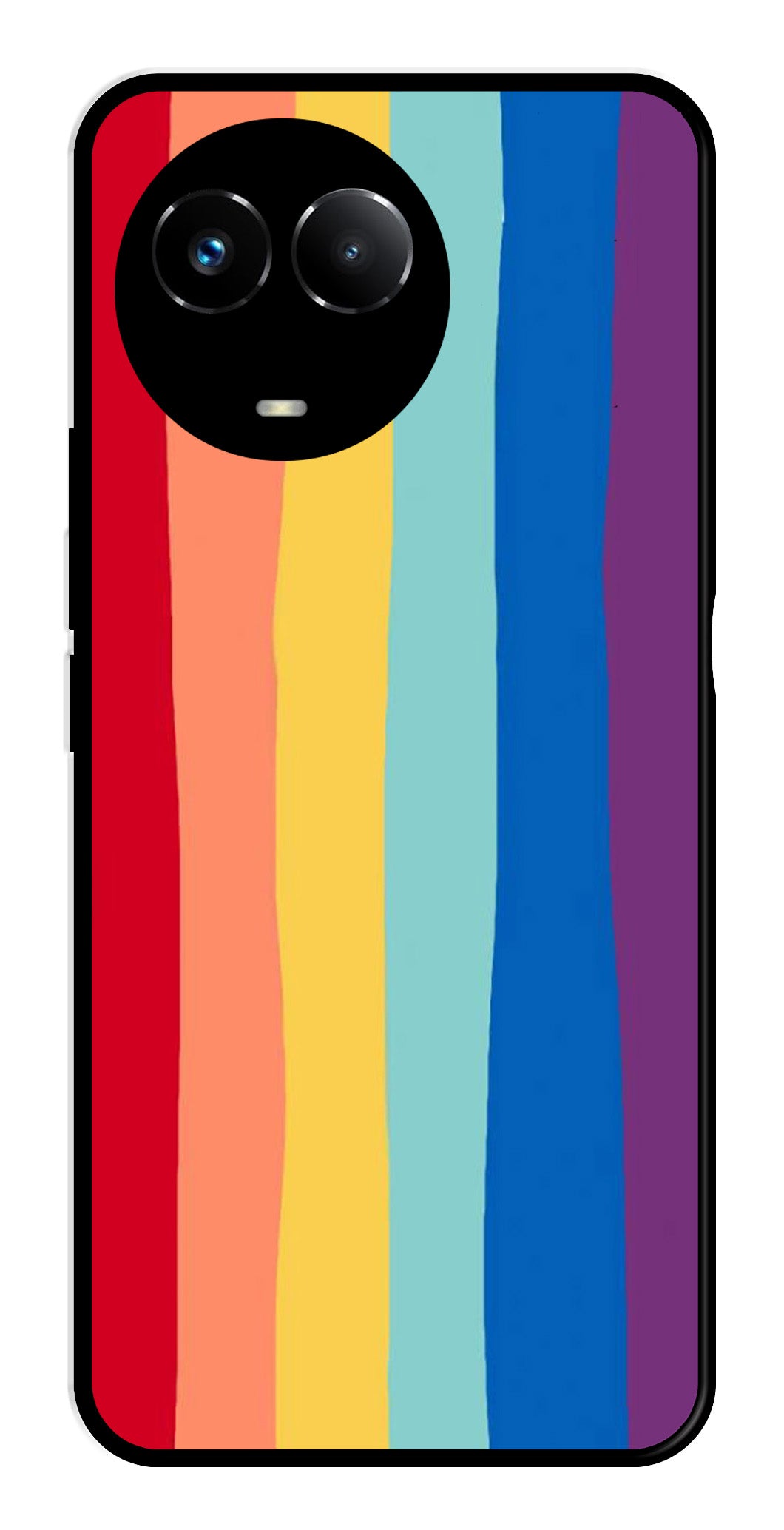 Rainbow MultiColor Metal Mobile Case for Realme Narzo 60X 5G   (Design No -03)