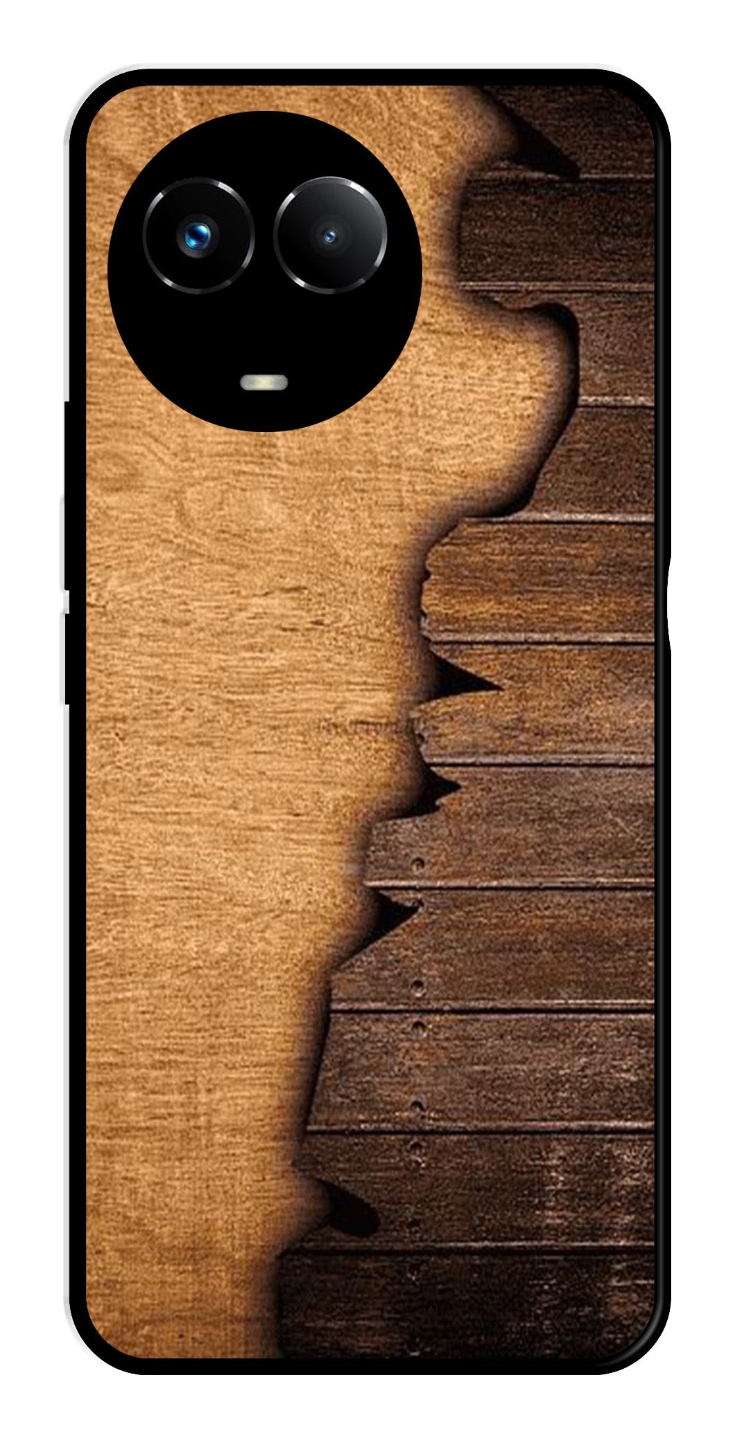 Wooden Design Metal Mobile Case for Realme Narzo 60X 5G   (Design No -13)