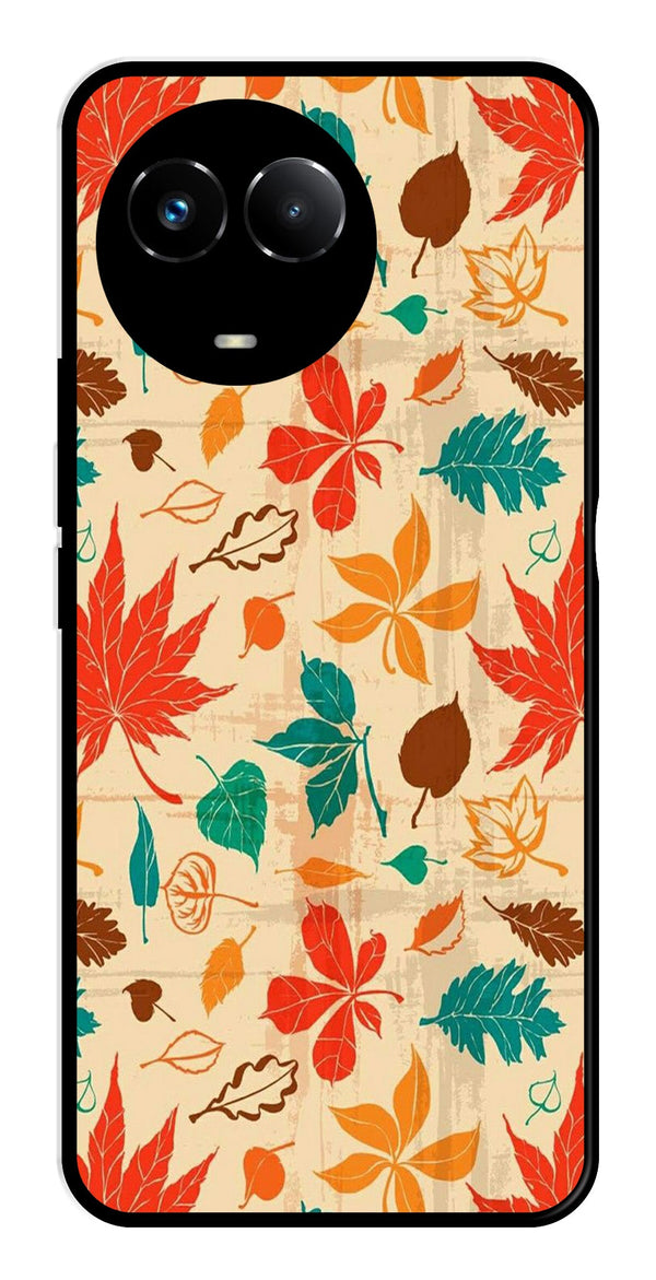 Leafs Design Metal Mobile Case for Realme Narzo 60X 5G   (Design No -14)