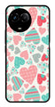 Hearts Pattern Metal Mobile Case for Realme Narzo 60X 5G   (Design No -22)