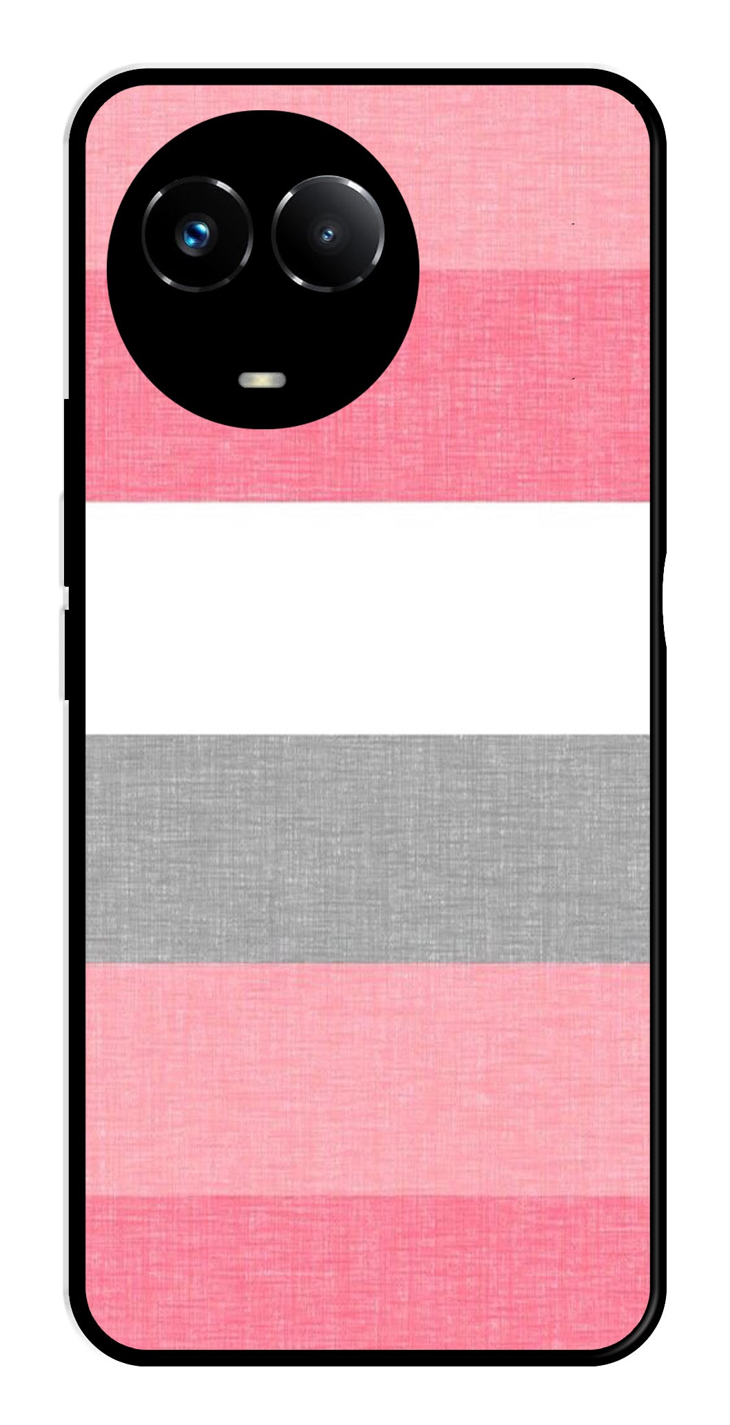 Pink Pattern Metal Mobile Case for Realme Narzo 60X 5G   (Design No -23)