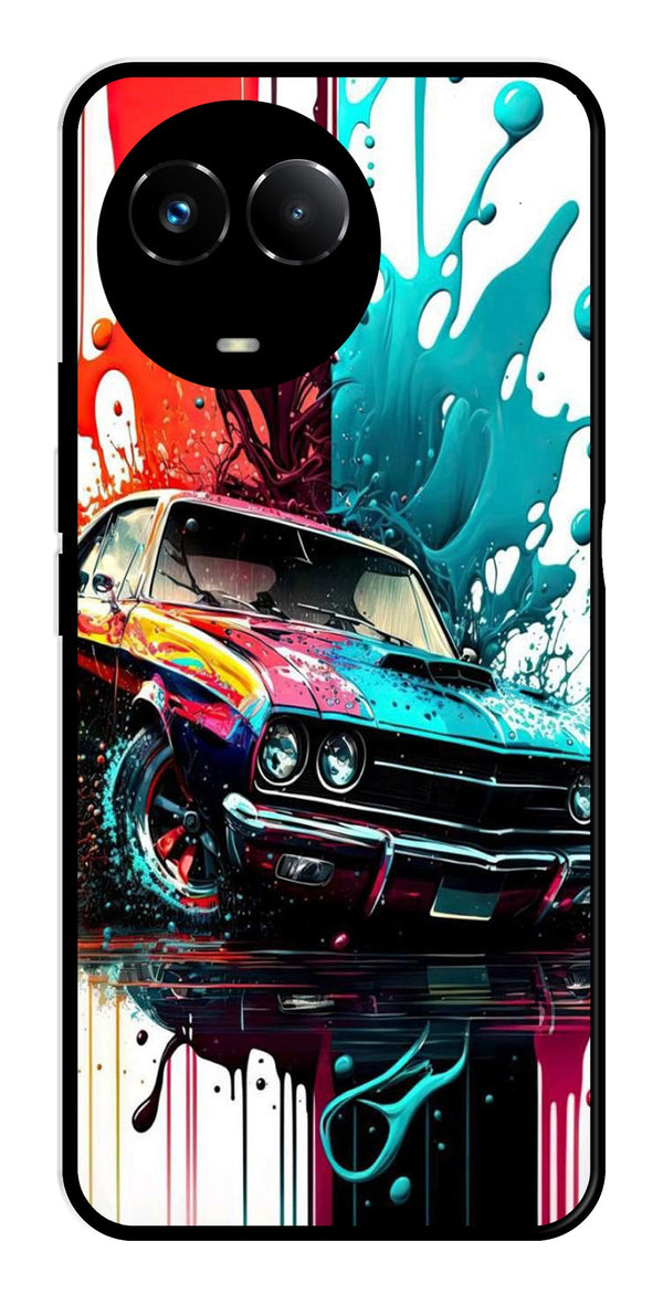 Vintage Car Metal Mobile Case for Realme Narzo 60X 5G   (Design No -29)