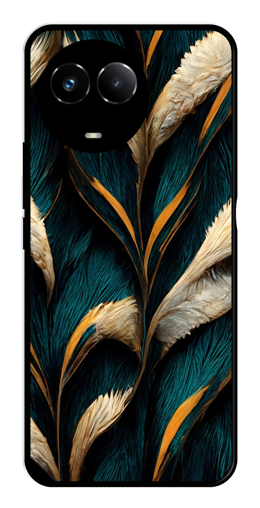 Feathers Metal Mobile Case for Realme Narzo 60X 5G   (Design No -30)