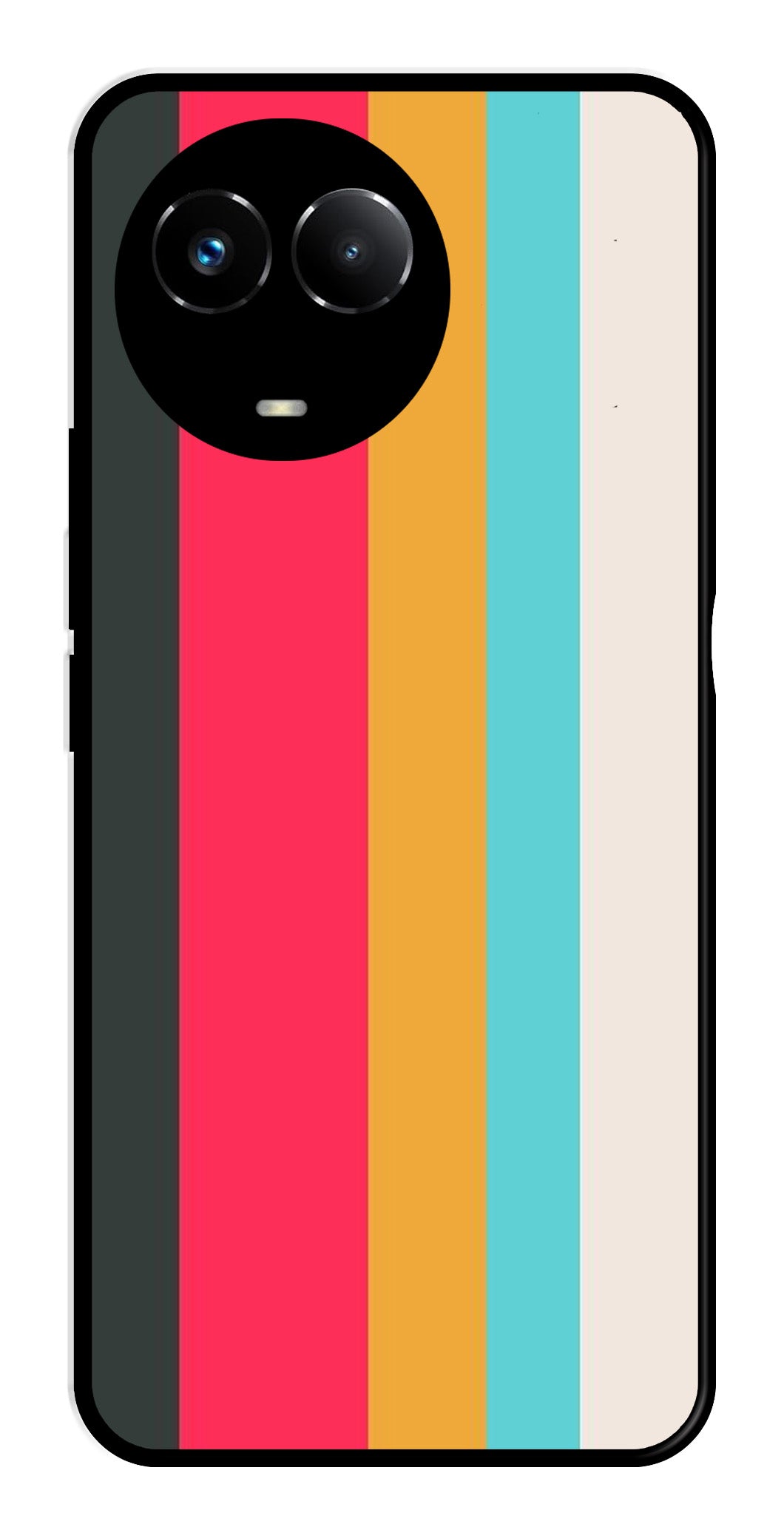 Muted Rainbow Metal Mobile Case for Realme Narzo 60X 5G   (Design No -31)
