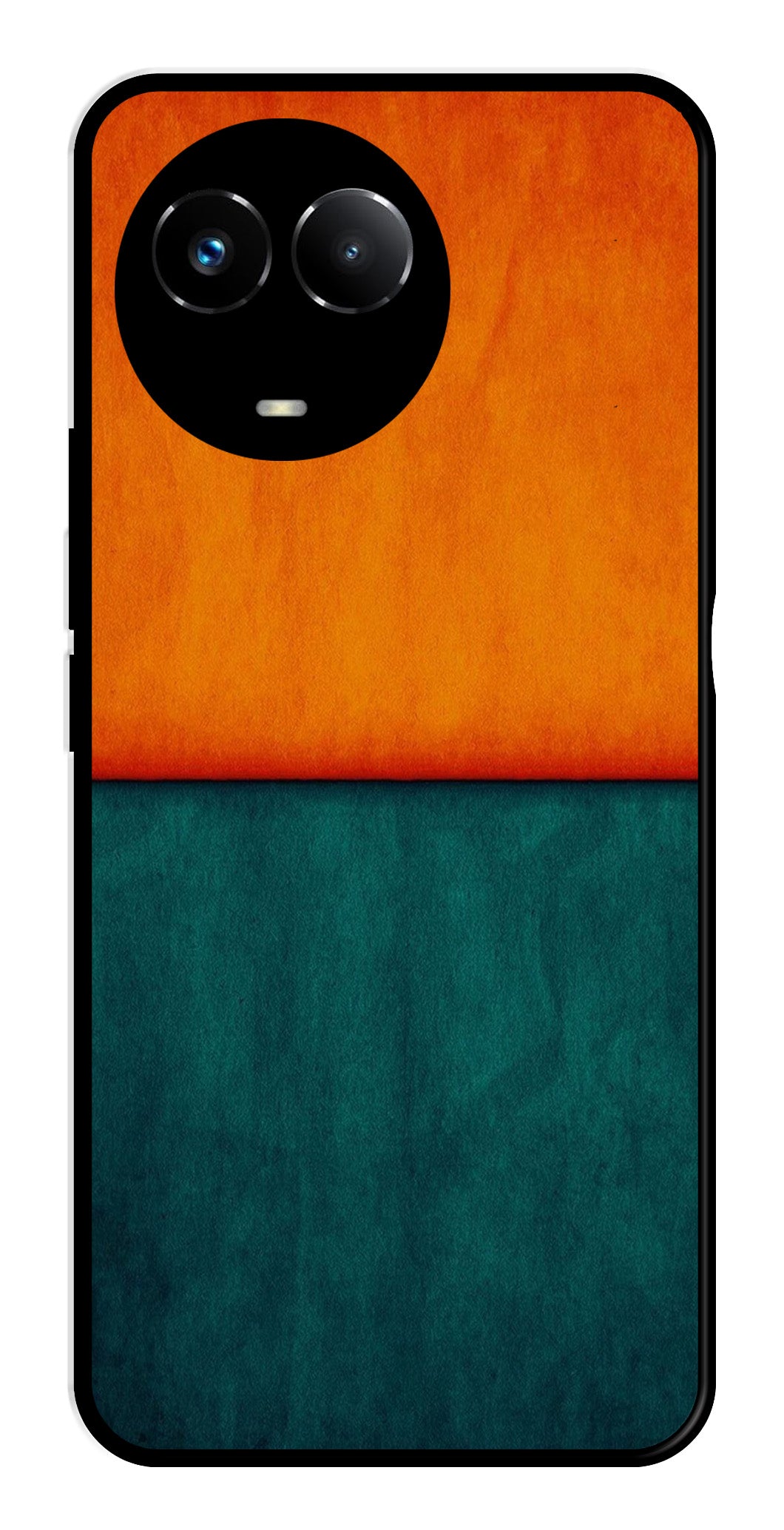 Orange Green Pattern Metal Mobile Case for Realme Narzo 60X 5G   (Design No -45)