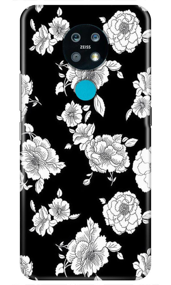 White flowers Black Background Case for Nokia 7.2