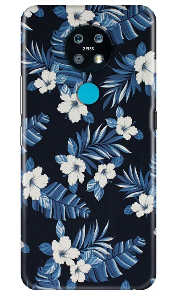 White flowers Blue Background2 Case for Nokia 7.2