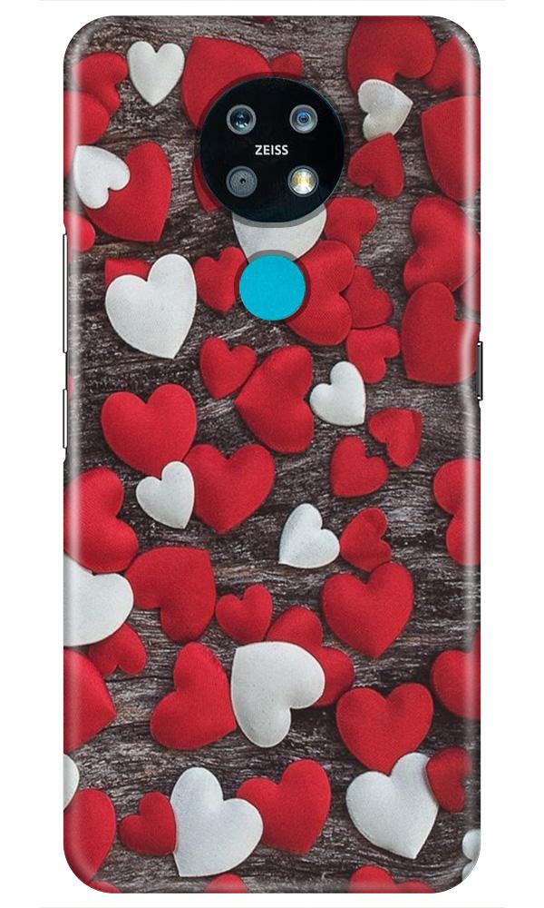 Red White Hearts Case for Nokia 7.2(Design - 105)