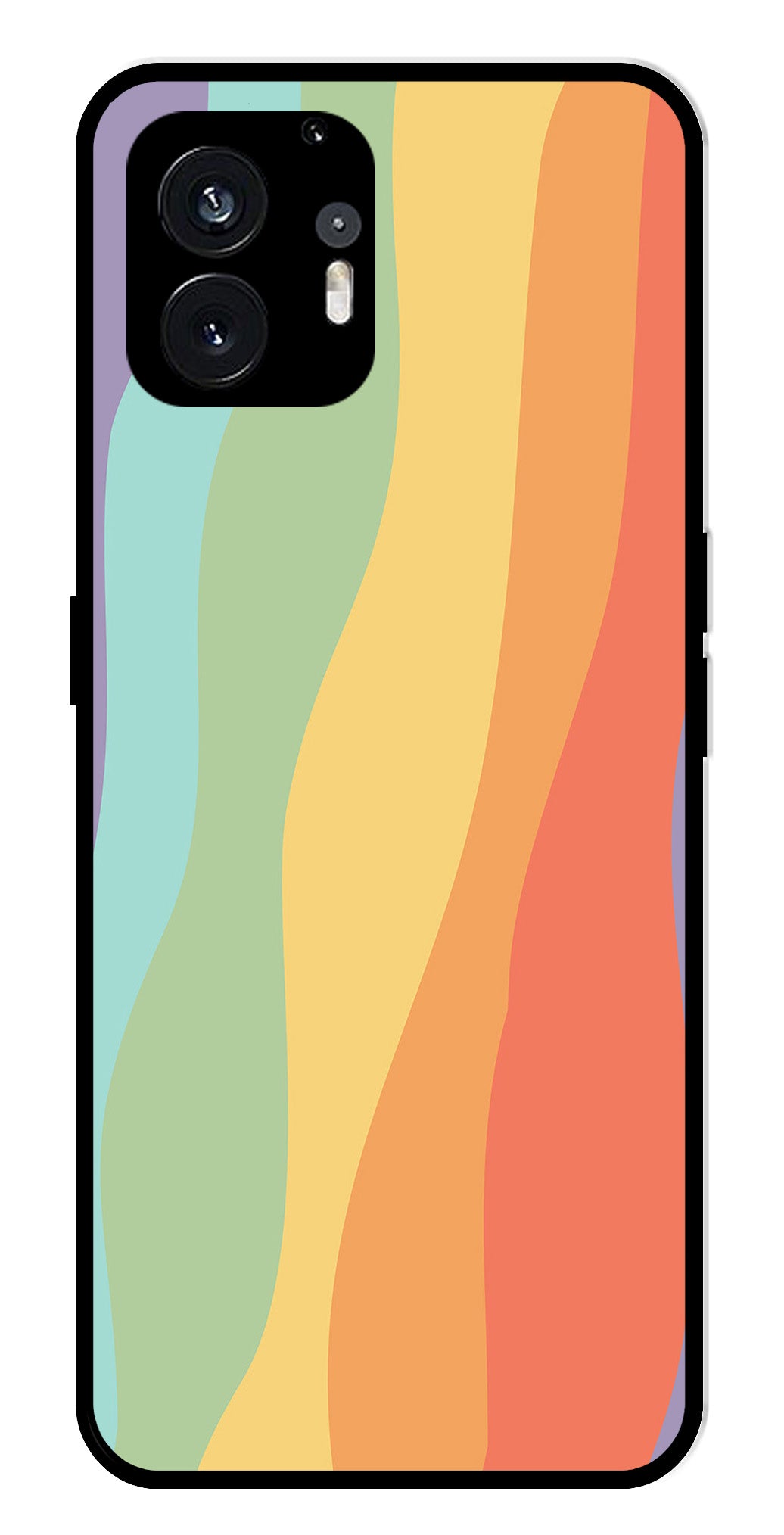 Muted Rainbow Metal Mobile Case for Nothing Phone 2   (Design No -02)