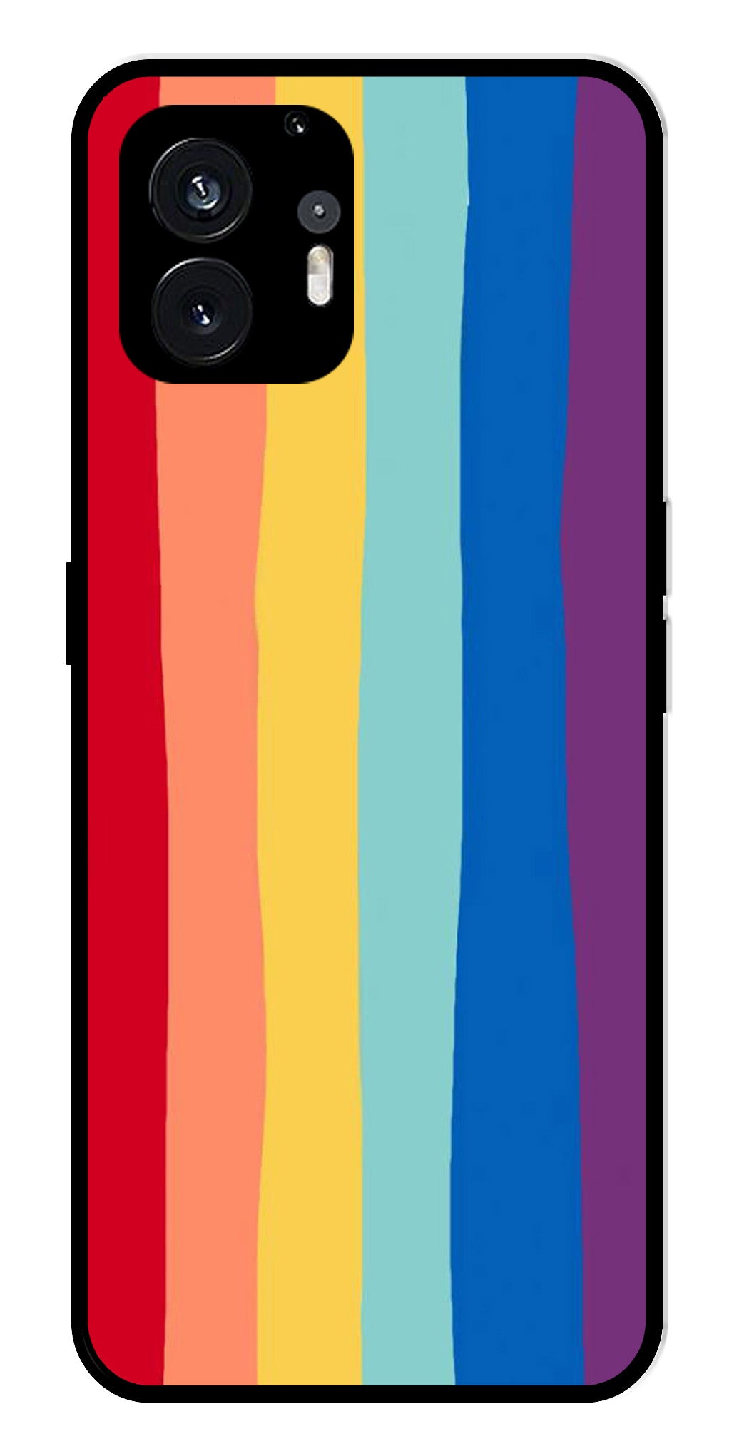 Rainbow MultiColor Metal Mobile Case for Nothing Phone 2   (Design No -03)