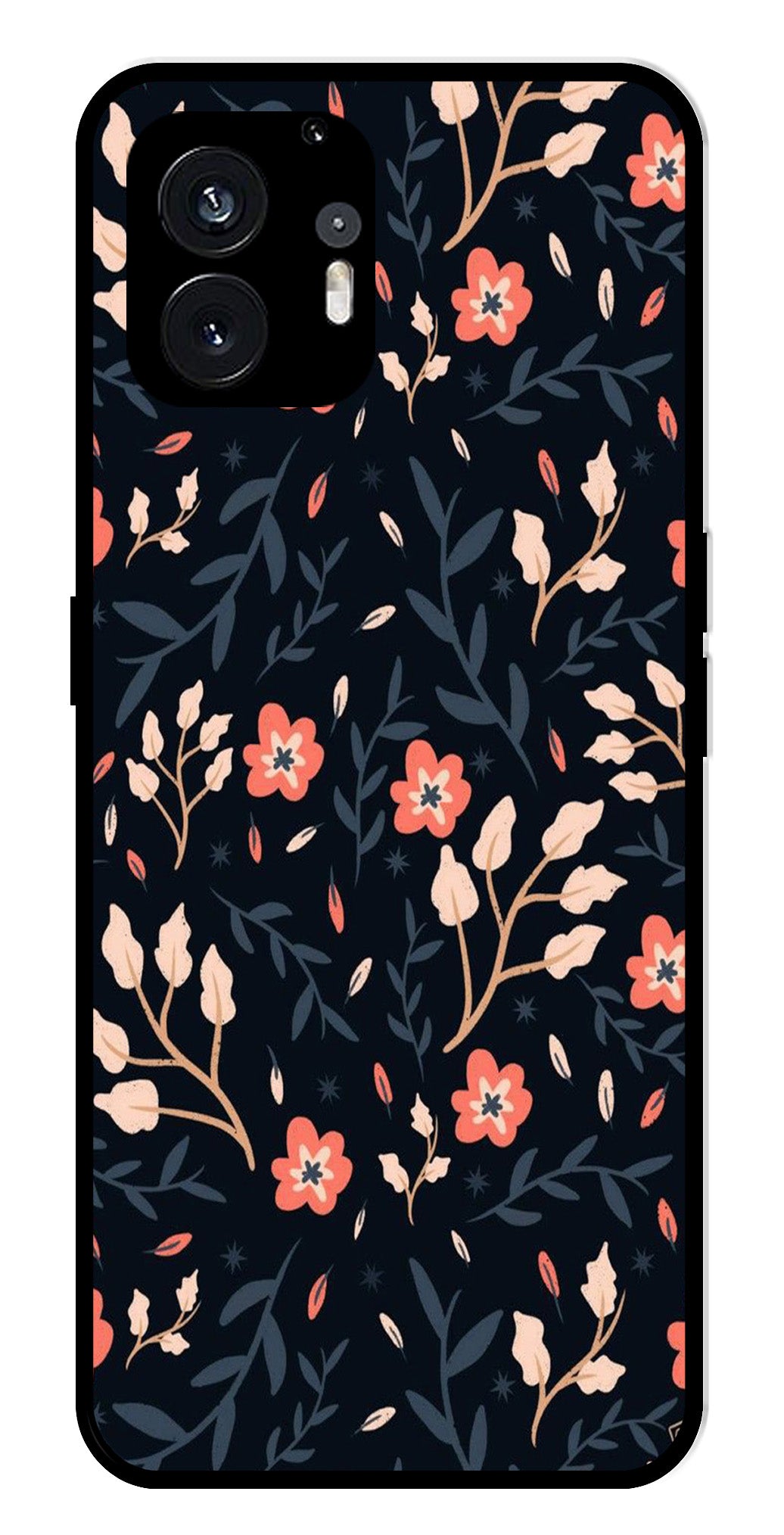 Floral Pattern Metal Mobile Case for Nothing Phone 2   (Design No -10)