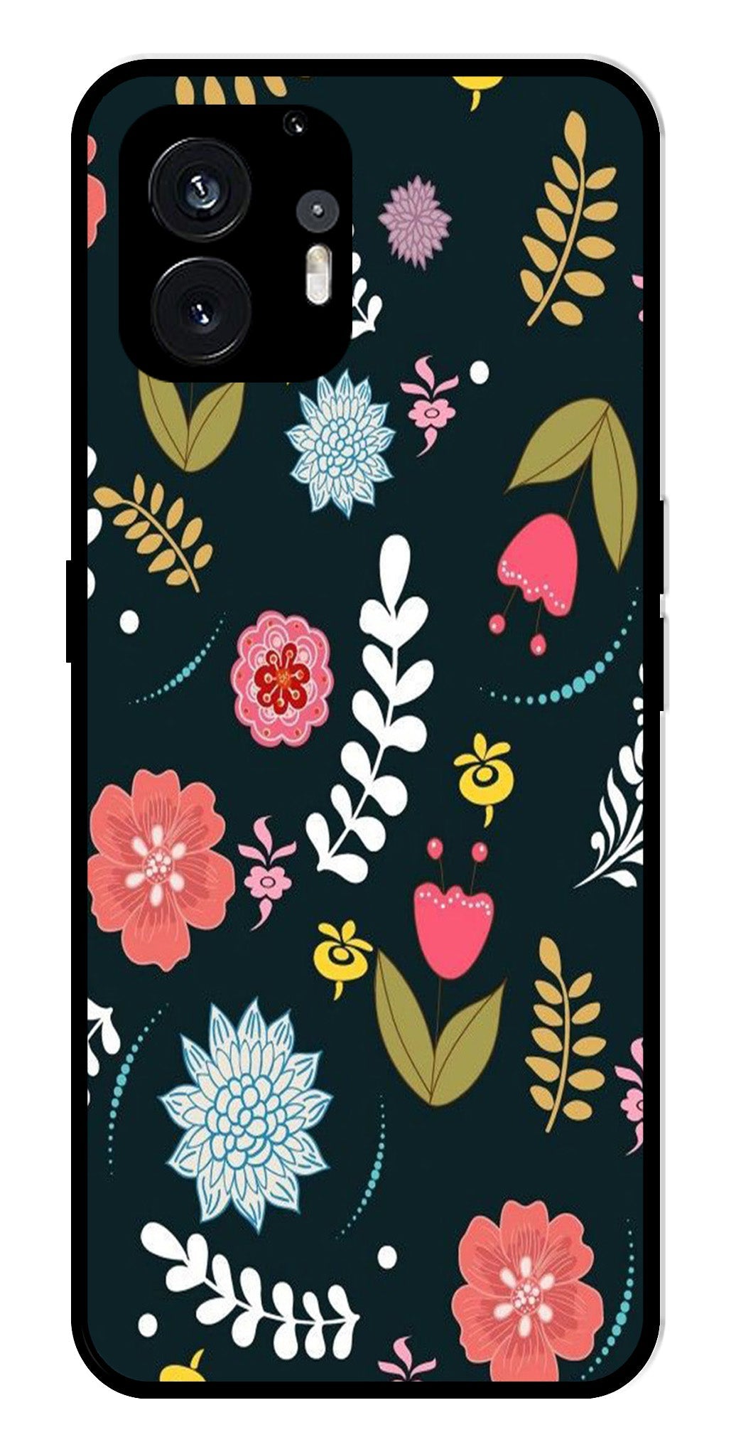 Floral Pattern2 Metal Mobile Case for Nothing Phone 2   (Design No -12)