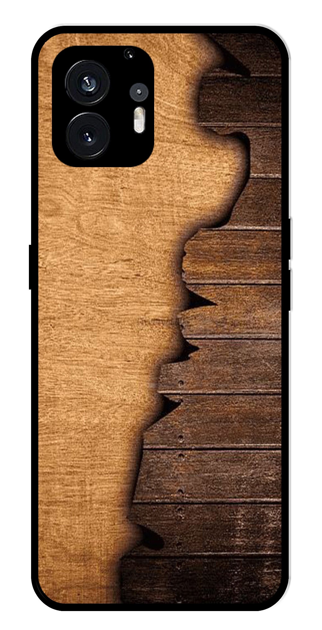 Wooden Design Metal Mobile Case for Nothing Phone 2   (Design No -13)