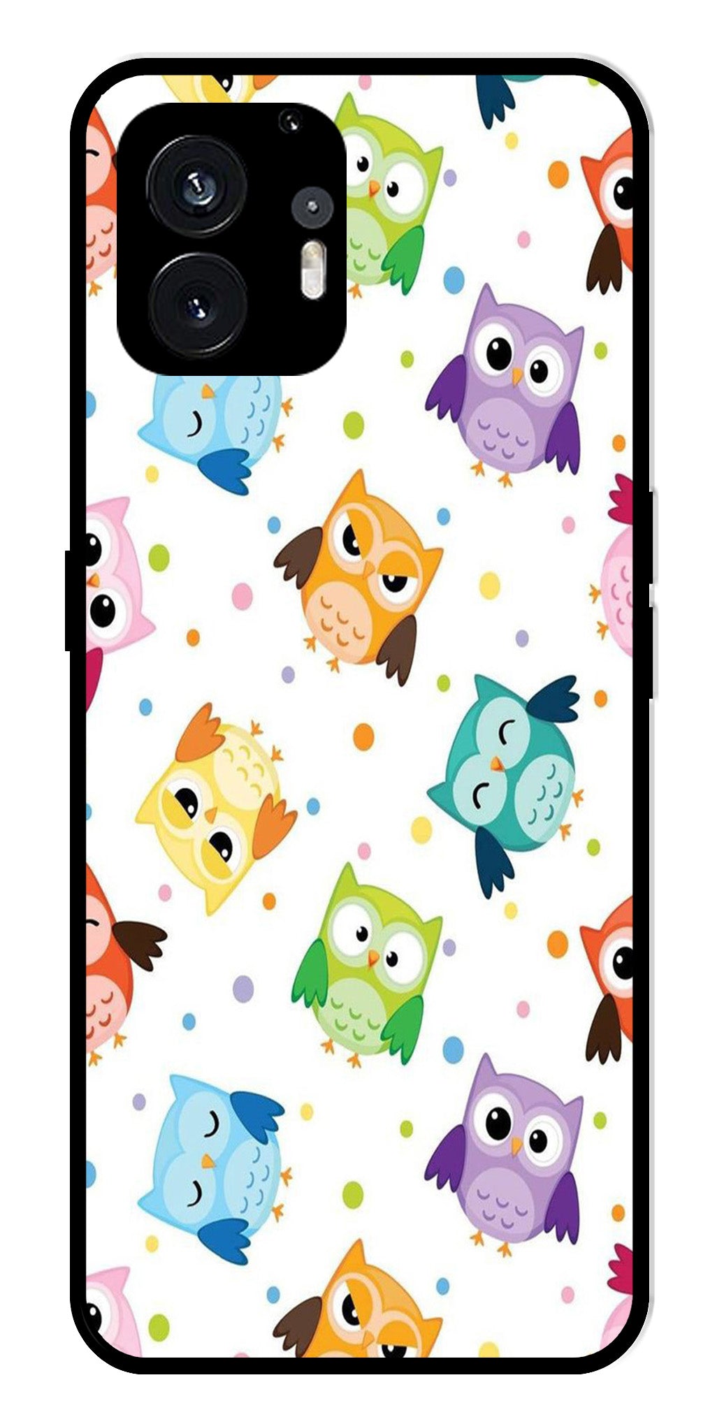 Owls Pattern Metal Mobile Case for Nothing Phone 2   (Design No -20)