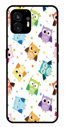 Owls Pattern Metal Mobile Case for Nothing Phone 2