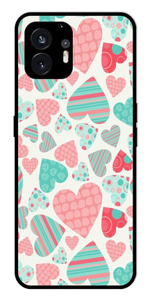 Hearts Pattern Metal Mobile Case for Nothing Phone 2